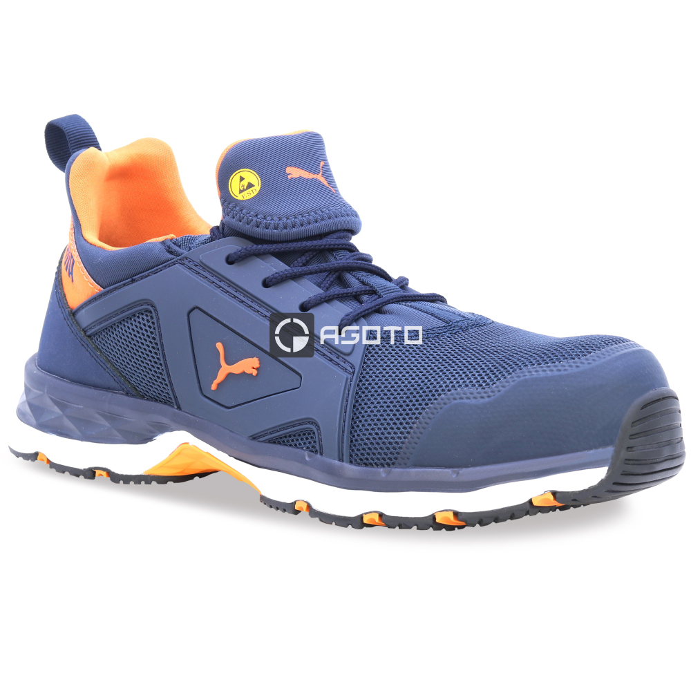 részlet PUMA Chase S1P blue/orange low munkavédelmi cipő