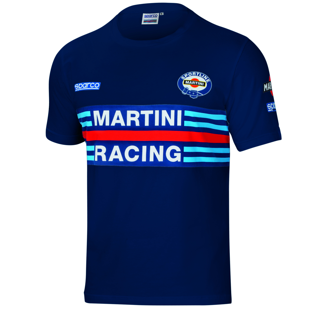 részlet SPARCO Martini Racing modré pánské triko