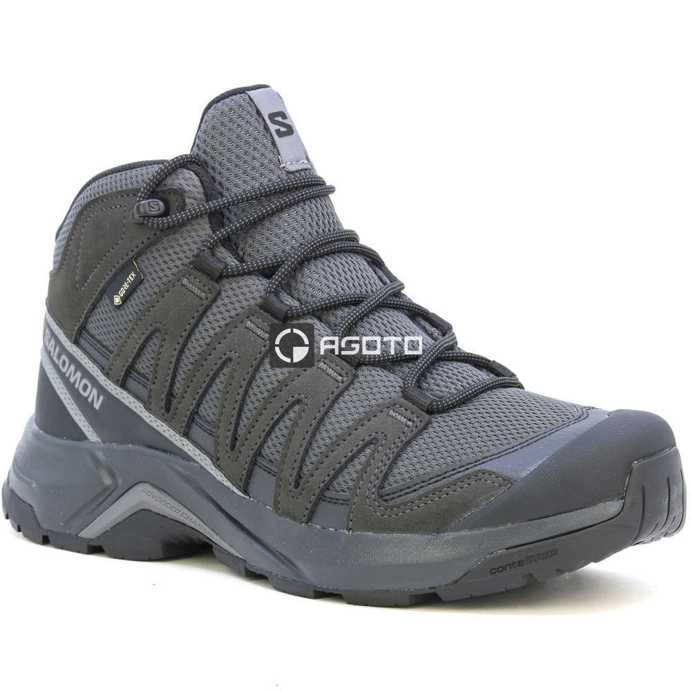 részlet SALOMON X-Adventure Recon GTX Mid membrán Gore-Tex® trekking cipő