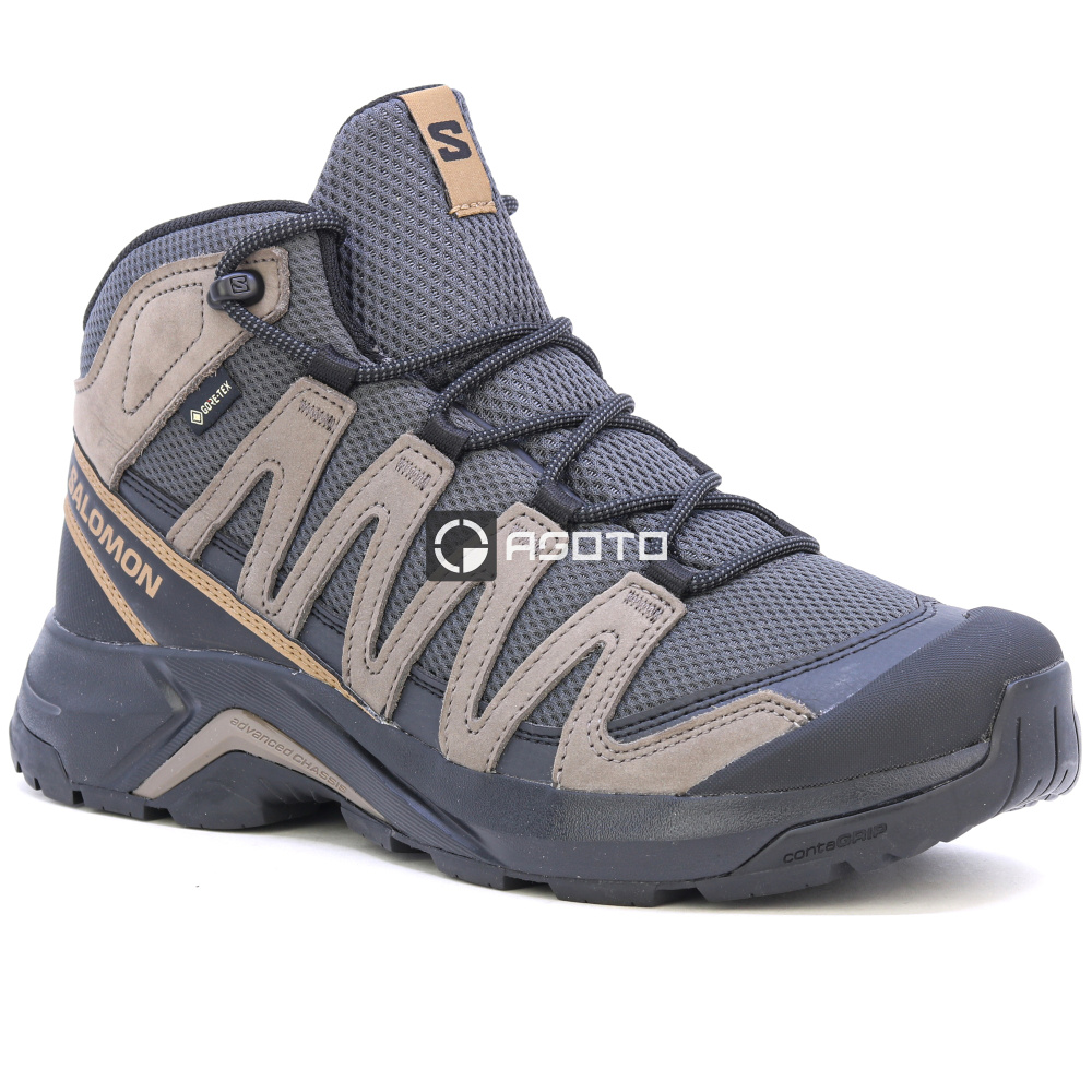 részlet SALOMON X-Adventure Recon GTX Mid membrán Gore-Tex® trekking cipő